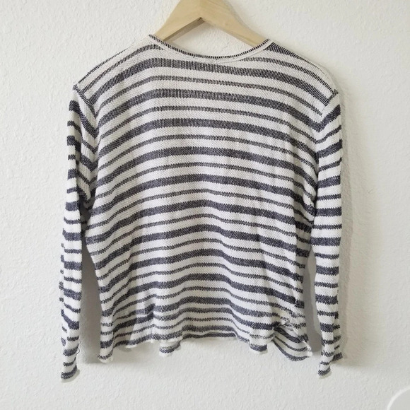 ZARA Gray White Knit Striped Top Size S - Picture 3 of 6